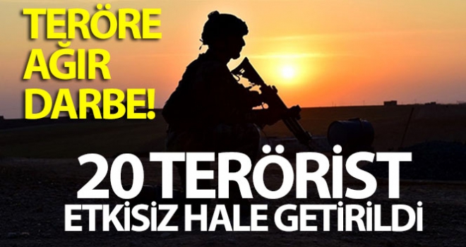 Teröre ağır darbe! 20 PKK/YPG'li terörist etkisiz hale getirildi