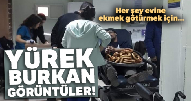 Her şey evine ekmek götürmek için...Acilde bile simit tezgahını elinden bırakmadı