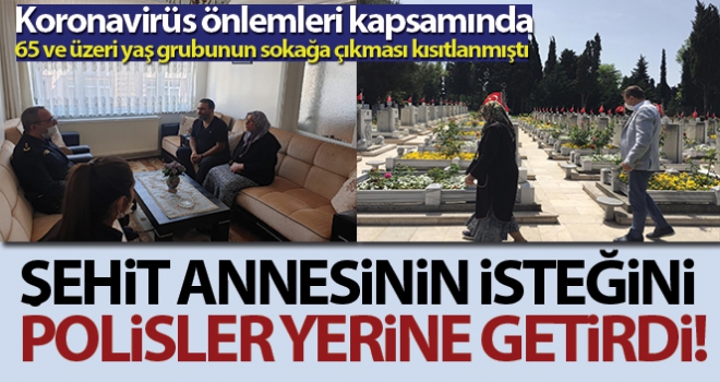 Oğlunu özleyen şehit annesi, kabristana polislerle gitti!