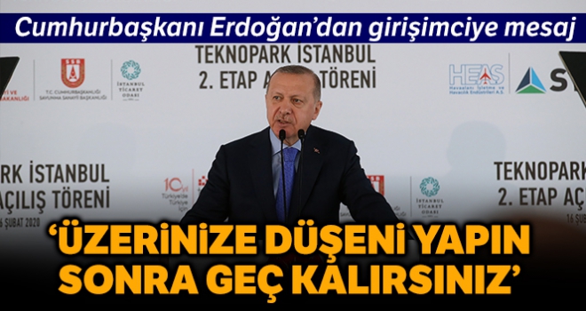 Cumhurbaşkanı Erdoğan: 'Girişimci üzerine düşeni yapsın sonra geç kalırsınız'