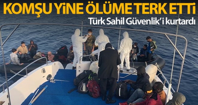 Yunan Sahil Güvenlik'i tarafından ölüme terk edilen düzensiz göçmenleri Türk Sahil Güvenlik'i kurtardı