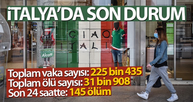 İtalya'da son 24 saatte korona virüsten 145 ölüm