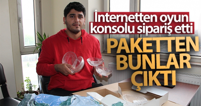 İnternetten oyun konsolu sipariş etti, paketten kase çıktı