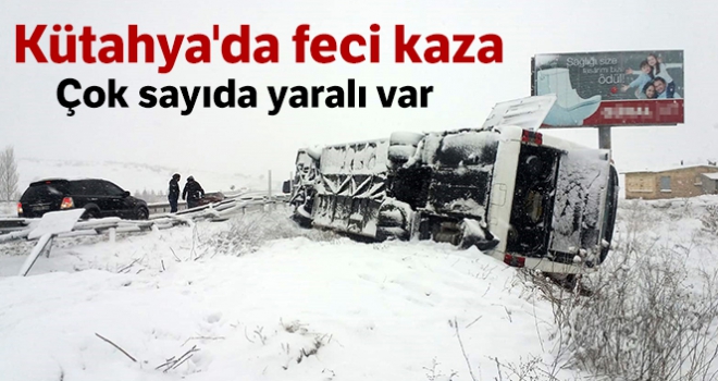 Kütahya'da otobüs kazası: 19 yaralı