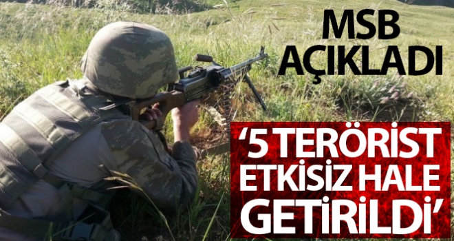 5 PKK'lı terörist etkisiz hale getirildi