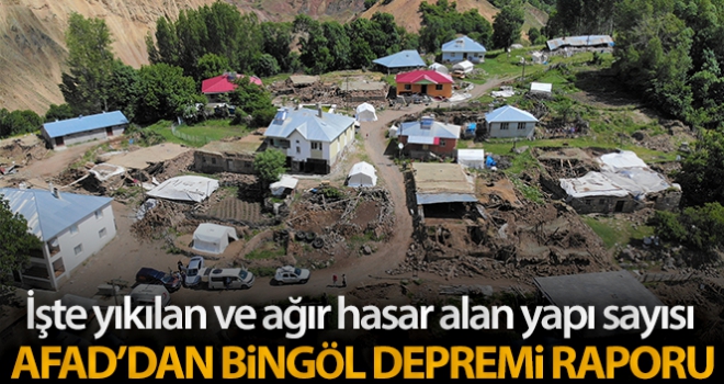 Bingöl depreminde 22 yapı yıkıldı, 214 yapı ağır hasar gördü