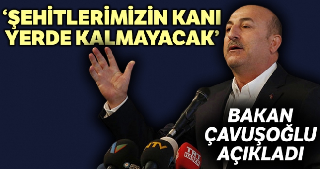 Dışişleri Bakanı Çavuşoğlu: “Aziz şehitlerimizin kanı hiçbir zaman yerde kalmadı, kalmayacak”