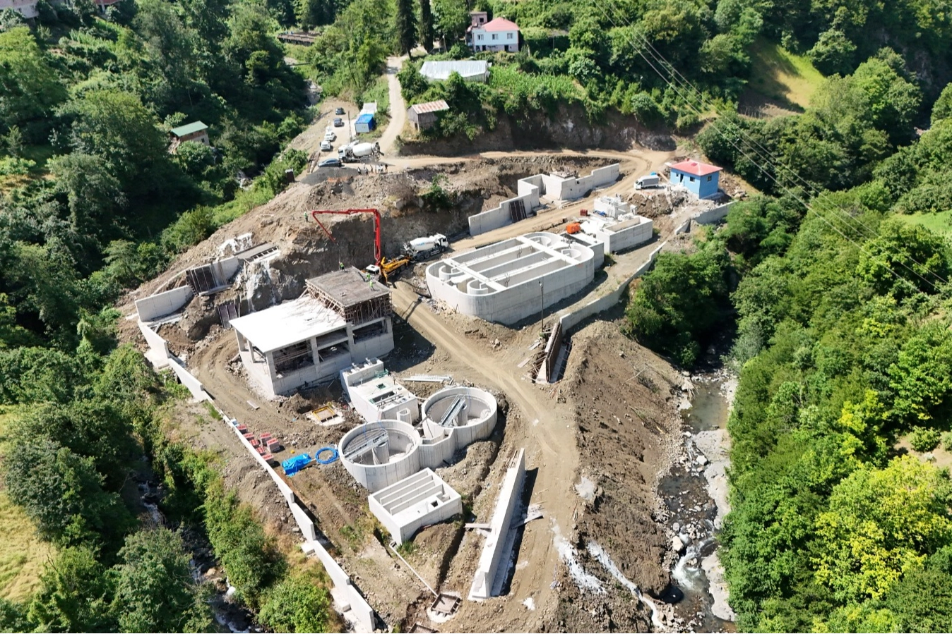 Trabzon Düzköy İleri Biyolojik Arıtma Tesisi'nin yapımı sürüyor